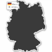 kaart en enkele feiten van Duitsland Sticker (Voorkant)