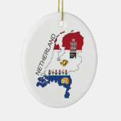 Kaart en Fkag van Nederland Keramisch Ornament (Rechts)