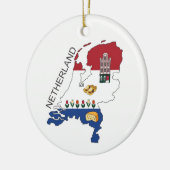 Kaart en Fkag van Nederland Keramisch Ornament (Links)