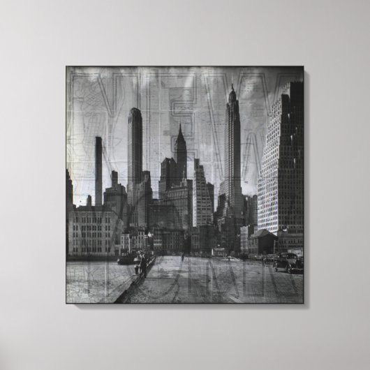  kaart en foto van New York Canvas Afdruk (Voorkant)