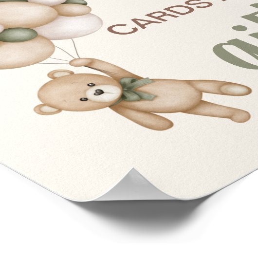 Kaart en Geschenken Teddy Bear Boy teken Poster (Hoek)