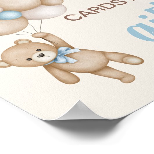 Kaart en Geschenken Teddy Bear Boy teken Poster (Hoek)