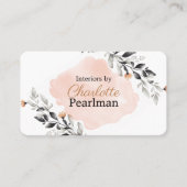 Kaart en Grijze Moderne Floral Visitekaartje (Voorkant)
