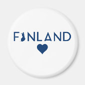 Kaart en hart van Finland Magneet (Voorkant)