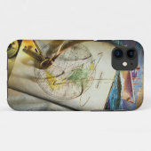 Kaart en kompas Case-Mate iPhone case (Achterkant (horizontaal))