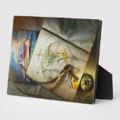 Kaart en kompas fotoplaat (Zijkant)