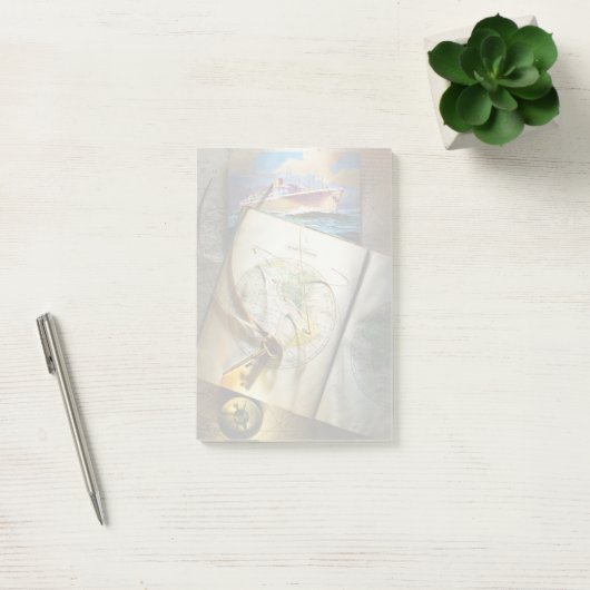Kaart en kompas post-it® notes (Kantoor)