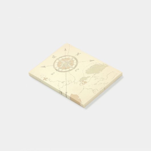 Kaart en kompas post-it® notes (Schuin)