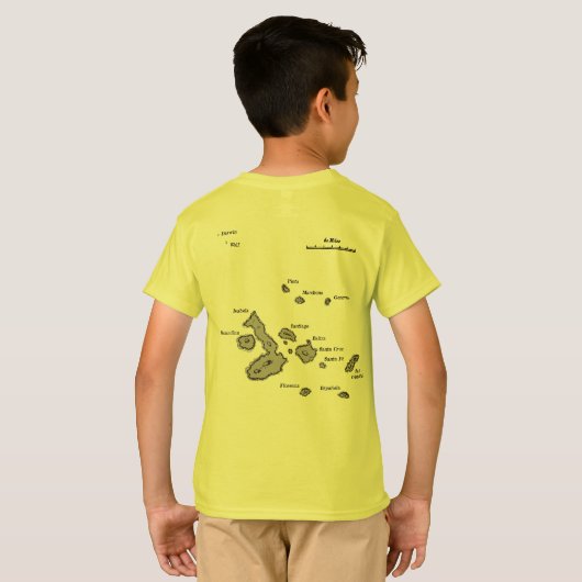 Kaart en luchthavencode van de Galapagos-eilanden T-shirt (Achterkant volledig)
