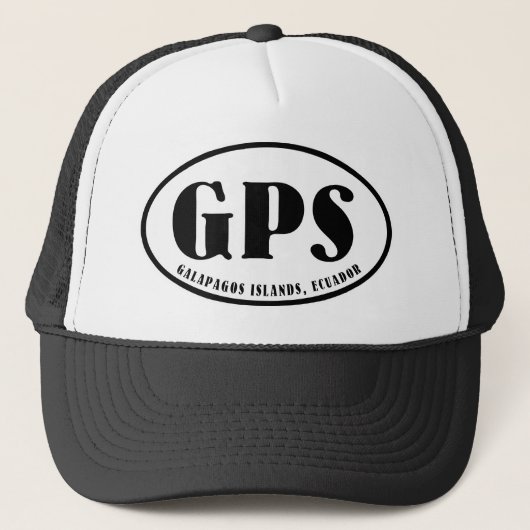 Kaart en luchthavencode van de Galapagos-eilanden Trucker Pet (Voorkant)