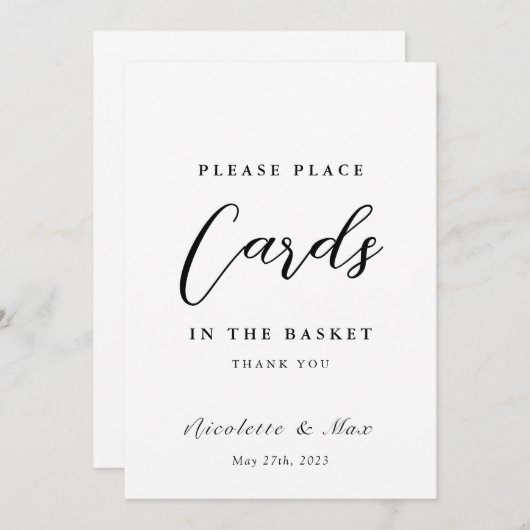 Kaart en mandje (Voorkant / Achterkant)