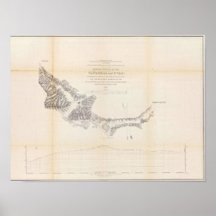 Kaart en profiel van Canada de las Uvas Poster