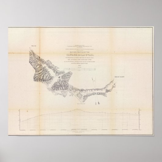 Kaart en profiel van Canada de las Uvas Poster (Voorkant)