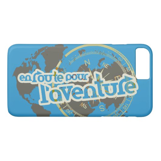 Kaart en routebeschrijving Pour l'Aventure Blauw Case-Mate iPhone Case (Achterkant (Horizontaal))