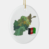 Kaart en vlag van Afghanistan Keramisch Ornament (Rechts)