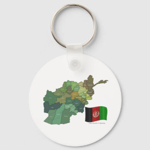 Kaart en vlag van Afghanistan Sleutelhanger