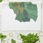 Kaart en vlag van Afghanistan Theedoek (Gevouwen)