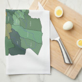 Kaart en vlag van Afghanistan Theedoek (Quarter Fold)