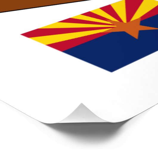 Kaart en vlag van Arizona Perfect Poster (Hoek)