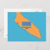 Kaart en vlag van Aruba (Voorkant / Achterkant)