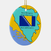 Kaart en vlag van Bosnië-Herzegovina Keramisch Ornament (Rechts)