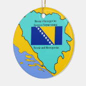 Kaart en vlag van Bosnië-Herzegovina Keramisch Ornament (Links)