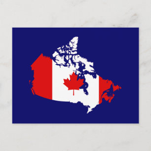 Kaart en vlag van Canada