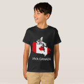 Kaart en vlag van Canada T-shirt (Voorkant volledig)