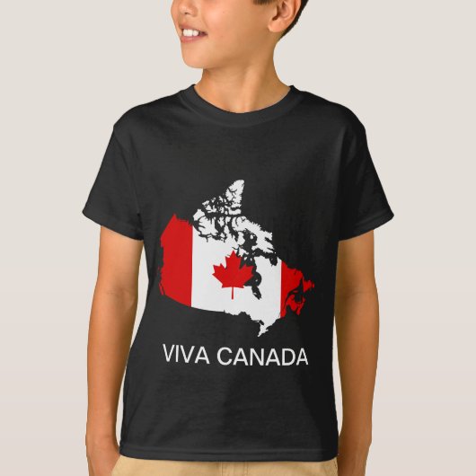 Kaart en vlag van Canada T-shirt (Voorkant)