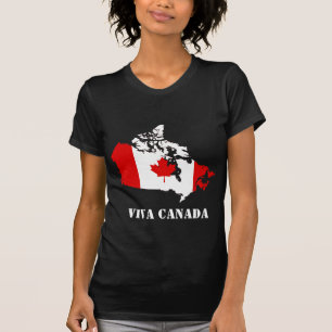 Kaart en vlag van Canada T-shirt