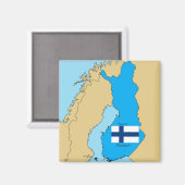 Kaart en vlag van Finland Magneet (Voorkant / Achterkant)