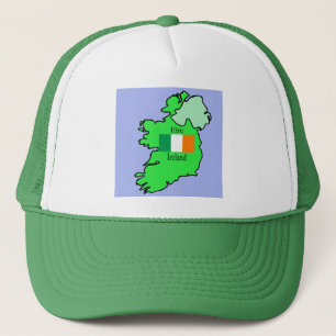 Kaart en vlag van Ierland Trucker Pet