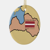 Kaart en vlag van Letland Keramisch Ornament (Rechts)