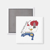 Kaart en vlag van Nederland Magneet (Voorkant / Achterkant)