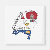 Kaart en vlag van Nederland Magneet (Voorkant)