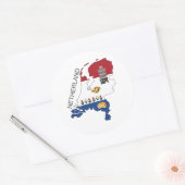 Kaart en vlag van Nederland Ronde Sticker (Envelop)
