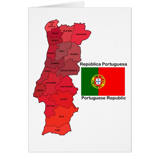 Kaart en vlag van Portugal (Voorkant)