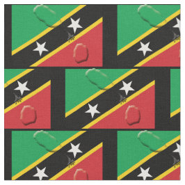 Kaart en vlag van ST KITTS Stof
