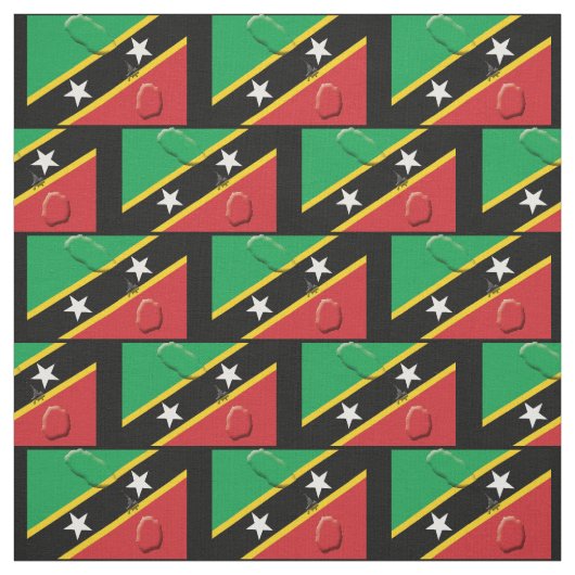 Kaart en vlag van ST KITTS Stof (Swatch)