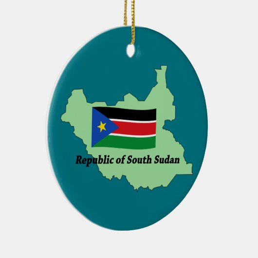 Kaart- en vlaggenrepubliek Zuid-Sudan Keramisch Ornament (Rechts)