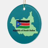 Kaart- en vlaggenrepubliek Zuid-Sudan Keramisch Ornament (Links)