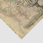  Kaart en Wereldbol met Goud  Lijst Tissuepapier (Detail)