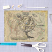  Kaart en Wereldbol met Goud  Lijst Tissuepapier (Craft)