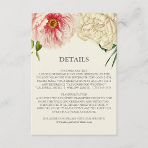 Kaart Engelse Blooms Wedding Details invoegen