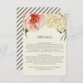 Kaart Engelse Blooms Wedding Details invoegen (Voorkant / Achterkant)