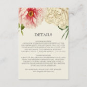 Kaart Engelse Blooms Wedding Details invoegen (Voorkant)