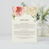 Kaart Engelse Blooms Wedding Details invoegen (Staand voorkant)