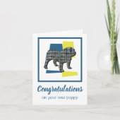 Kaart Engelse Bulldog Puppy Dog Gefeliciteerd (Voorkant)
