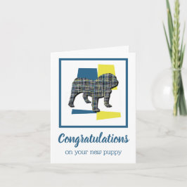 Kaart Engelse Bulldog Puppy Dog Gefeliciteerd