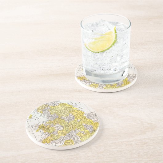 KAART: ENGLAND EN WALES ZANDSTEEN ONDERZETTER (Zijkant)